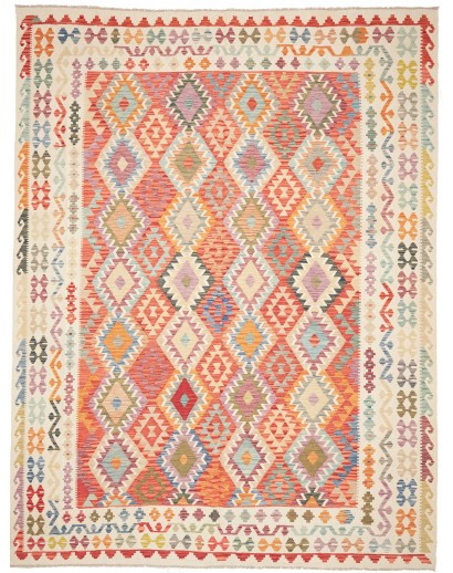 Tappeto Kilim Afghanistan giallo rosso 263x351