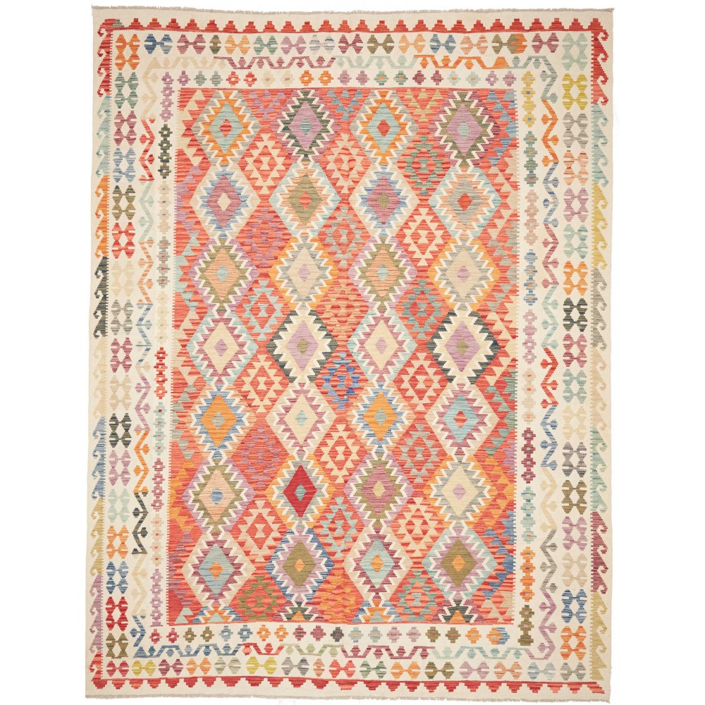 Tappeto Kilim Afghanistan giallo rosso 263x351