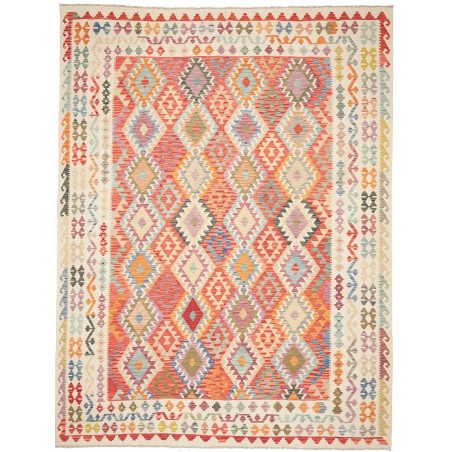 Tappeto Kilim Afghanistan giallo rosso 263x351