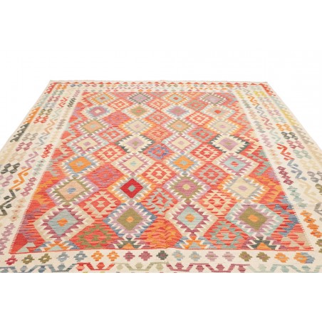 Tappeto Kilim Afghanistan giallo rosso 263x351