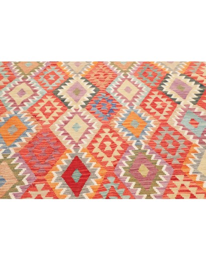 Tappeto Kilim Afghanistan giallo rosso 263x351