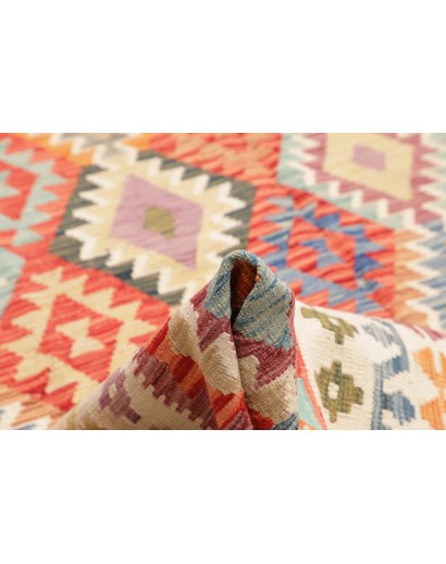 Tappeto Kilim Afghanistan giallo rosso 263x351