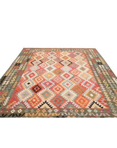 Tappeto Kilim Afghanistan marrone bianco 261x350