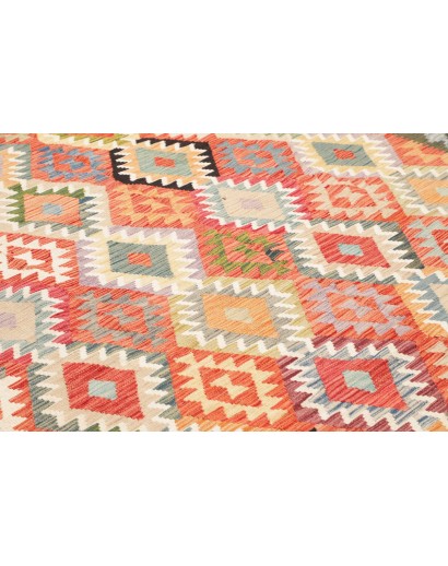 Tappeto Kilim Afghanistan marrone bianco 261x350