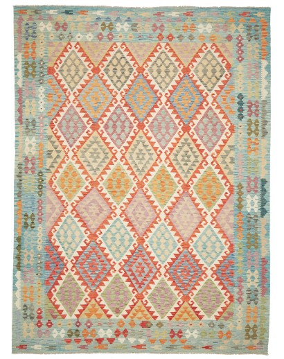 Tappeto Kilim Afghanistan marrone rosso 257x346
