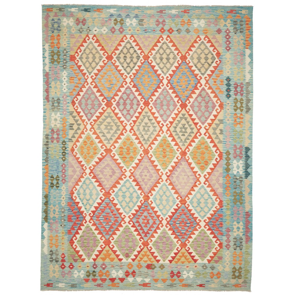 Tappeto Kilim Afghanistan marrone rosso 257x346