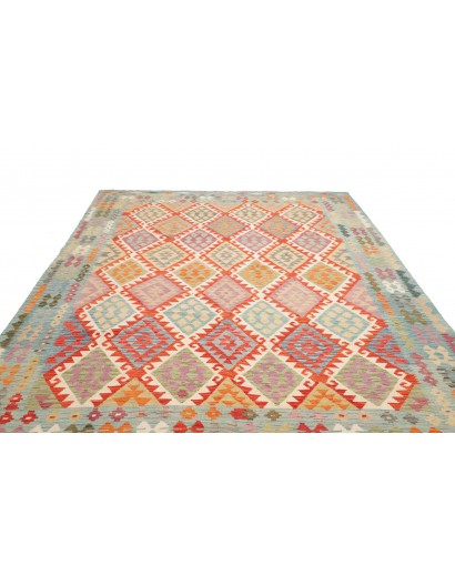 Tappeto Kilim Afghanistan marrone rosso 257x346