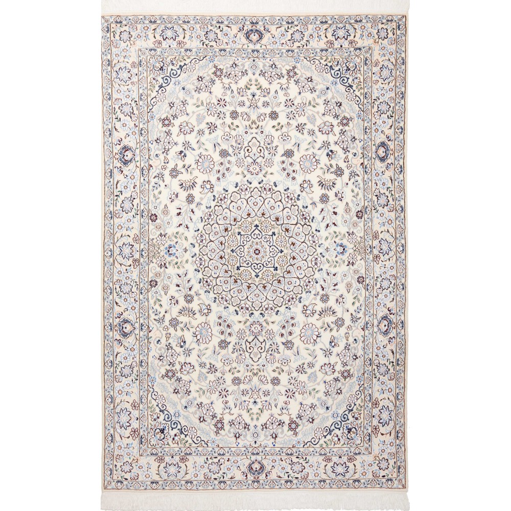 Tappeto Nain 9La Persia bianco grigio 132x205 Tappeto Nain 9La Persia bianco grigio 132x205