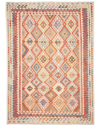 Tappeto Kilim Afghanistan beige giallo 247x335