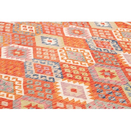 Tappeto Kilim Afghanistan arancione bianco 257x341