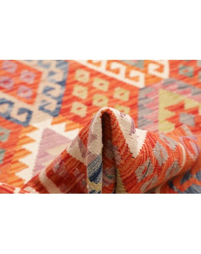 Tappeto Kilim Afghanistan arancione bianco 257x341