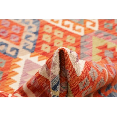 Tappeto Kilim Afghanistan arancione bianco 257x341