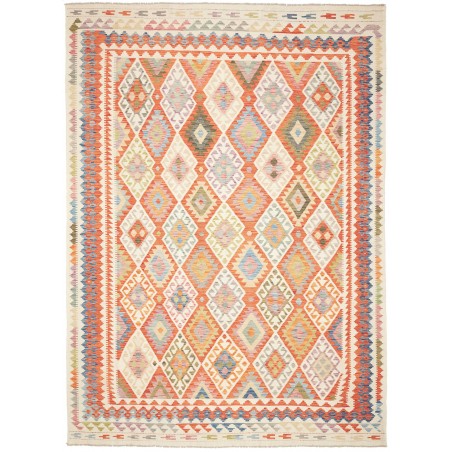 Tappeto Kilim Afghanistan bianco rosso 256x352