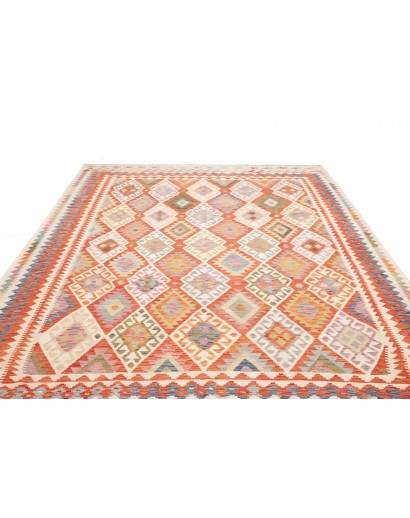Tappeto Kilim Afghanistan bianco rosso 256x352