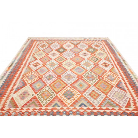 Tappeto Kilim Afghanistan bianco rosso 256x352