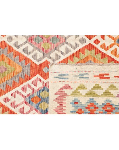 Tappeto Kilim Afghanistan bianco rosso 256x352