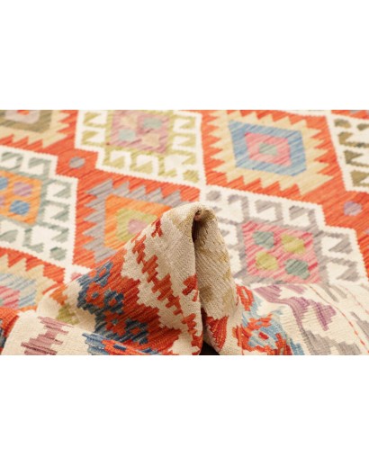 Tappeto Kilim Afghanistan bianco rosso 256x352