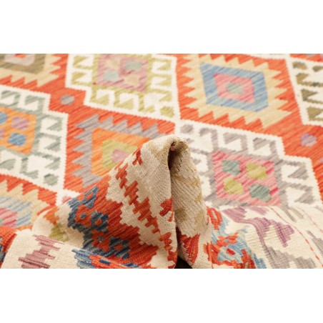 Tappeto Kilim Afghanistan bianco rosso 256x352