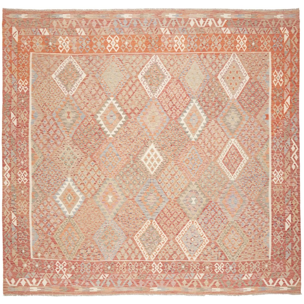 Tappeto Kilim Afghanistan marrone bianco 313x294