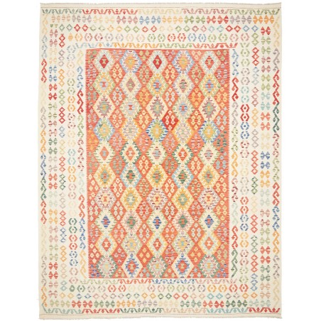 Tappeto Kilim Afghanistan bianco arancione 323x412