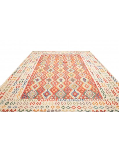 Tappeto Kilim Afghanistan bianco arancione 323x412