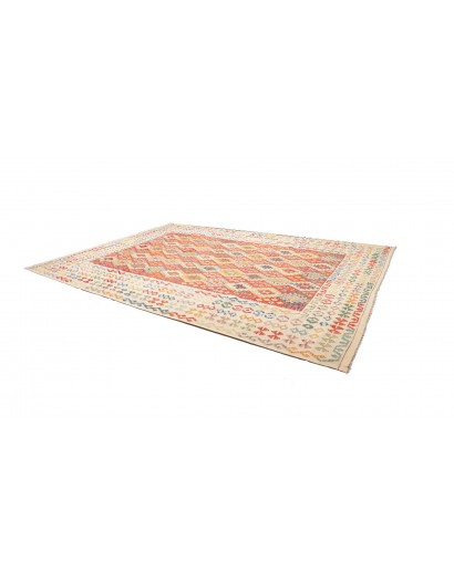 Tappeto Kilim Afghanistan bianco arancione 323x412