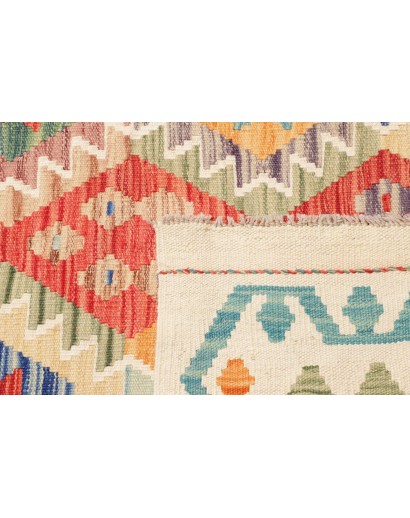 Tappeto Kilim Afghanistan bianco arancione 323x412