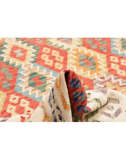 Tappeto Kilim Afghanistan bianco arancione 323x412