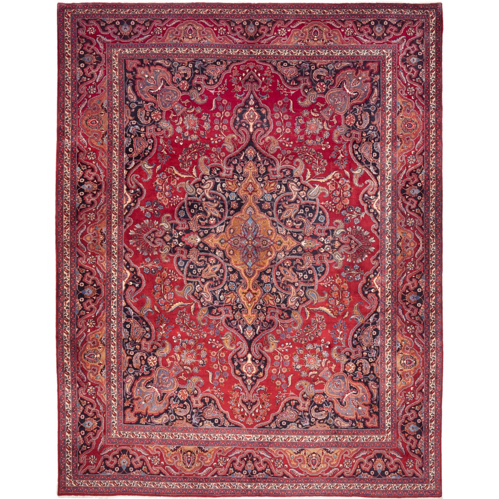 Tappeto Mashad Persia marrone grigio 303x390