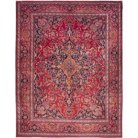 Tappeto Mashad Persia marrone grigio 303x390