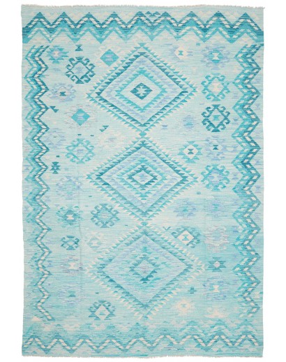 Tappeto Kilim Afghanistan blu 202x295