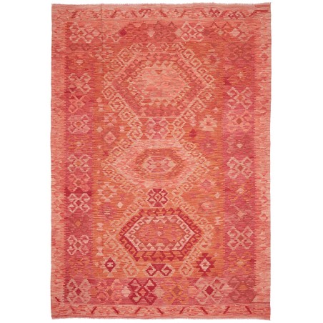 Tappeto Kilim Afghanistan rosso arancione 203x292