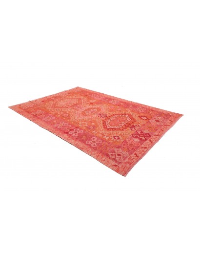 Tappeto Kilim Afghanistan rosso arancione 203x292