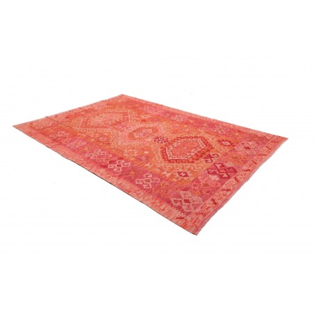 Tappeto Kilim Afghanistan rosso arancione 203x292