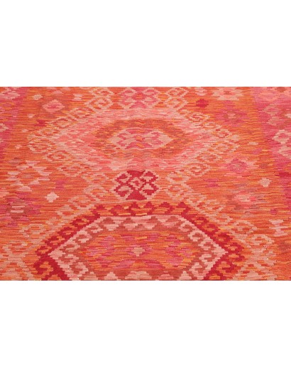 Tappeto Kilim Afghanistan rosso arancione 203x292