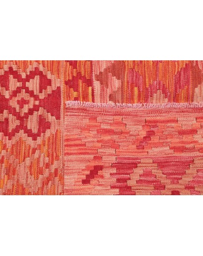 Tappeto Kilim Afghanistan rosso arancione 203x292