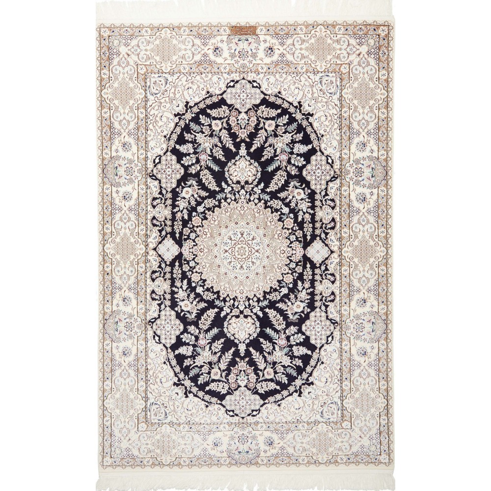 Tappeto Nain 6La Persia bianco marrone 127x195 Tappeto Nain 6La Persia bianco marrone 127x195
