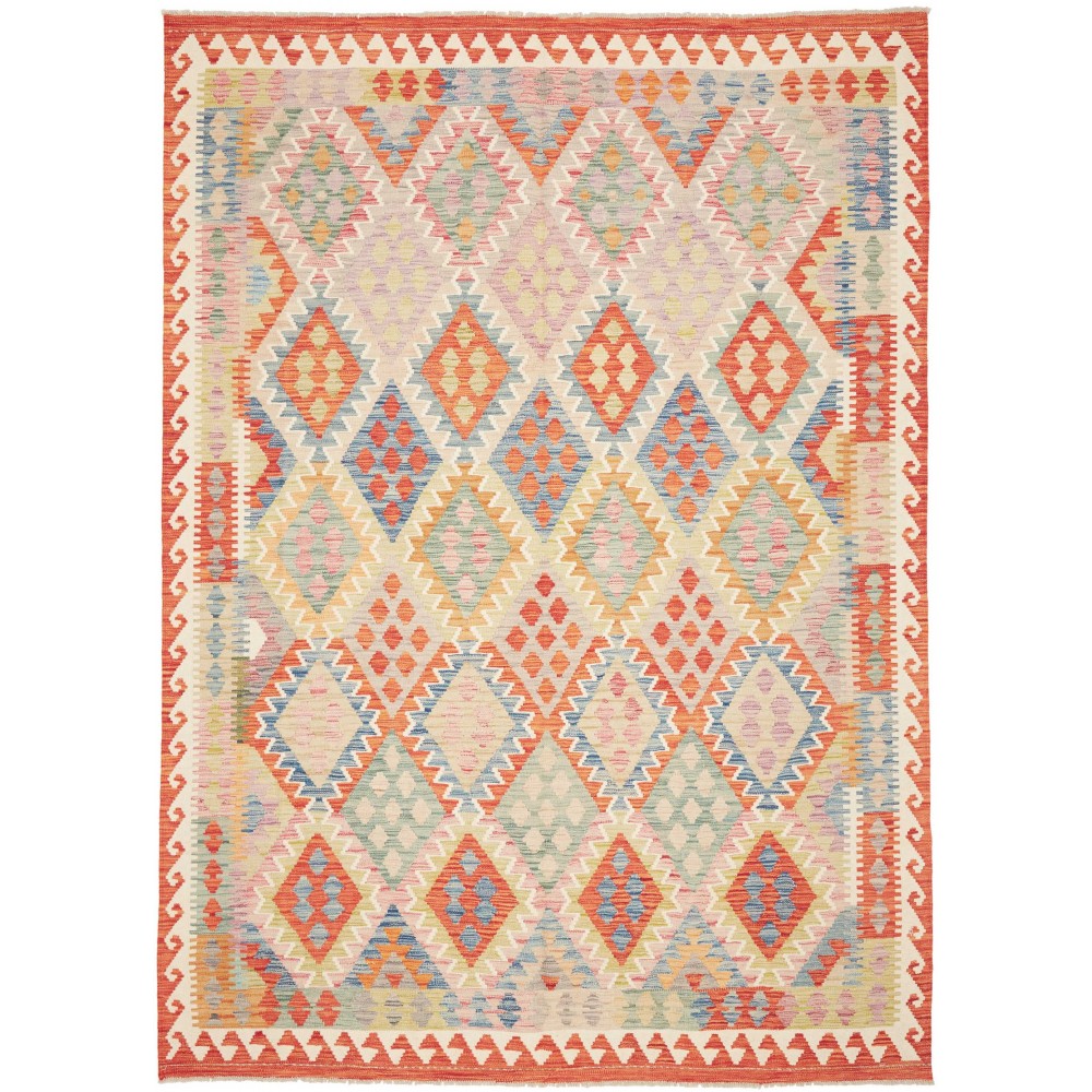 Tappeto Kilim Afghanistan beige arancione 207x286