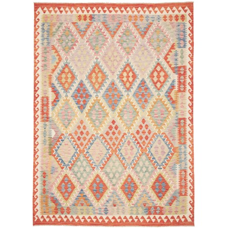 Tappeto Kilim Afghanistan beige arancione 207x286