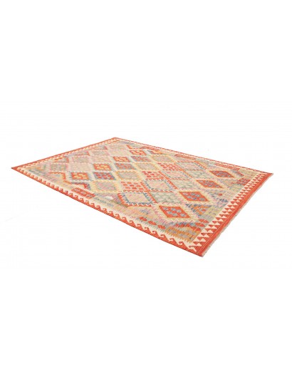Tappeto Kilim Afghanistan beige arancione 207x286