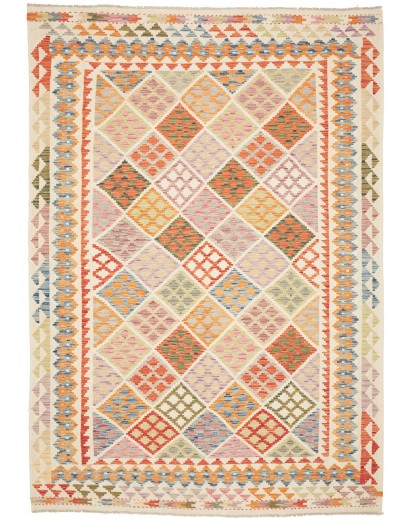 Tappeto Kilim Afghanistan giallo arancione 203x289