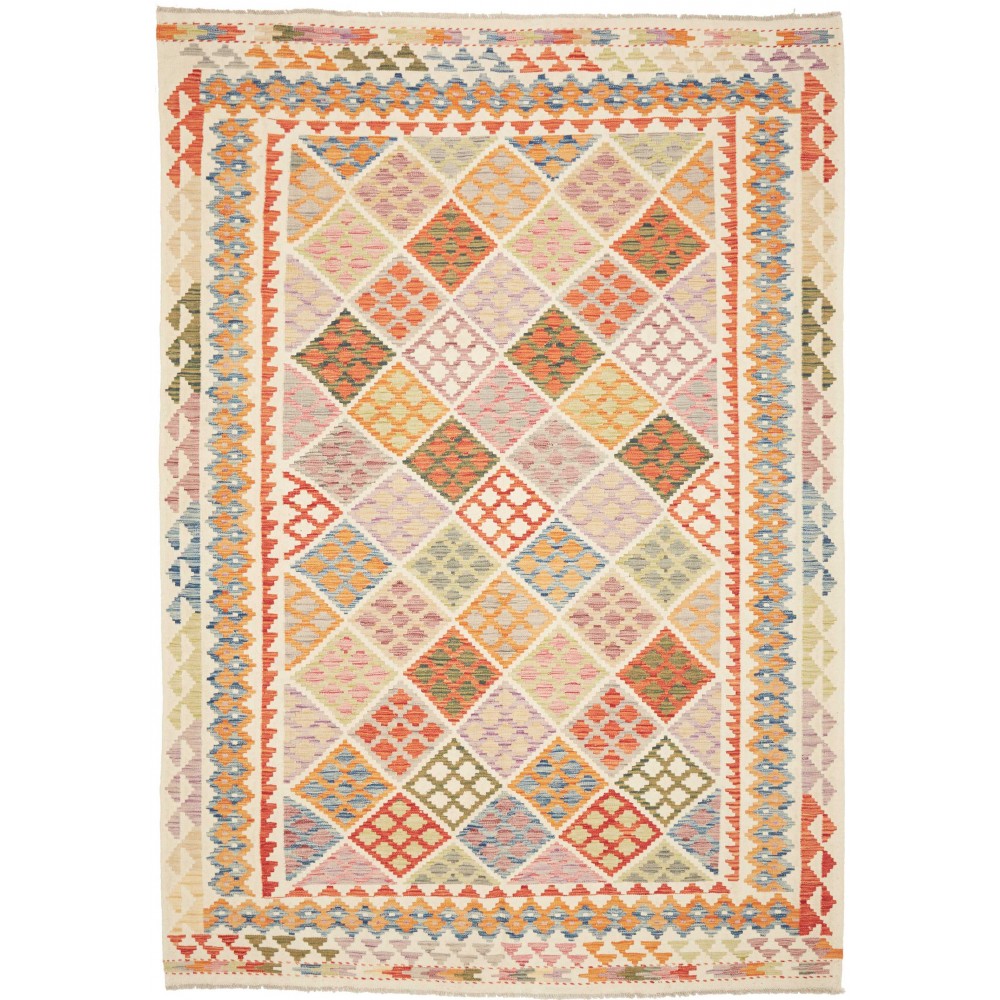 Tappeto Kilim Afghanistan giallo arancione 203x289