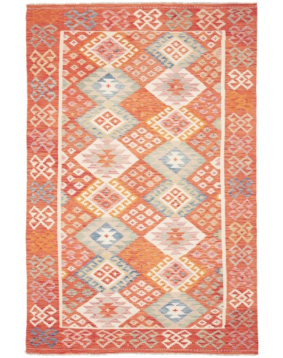 Tappeto Kilim Afghanistan marrone giallo 198x299