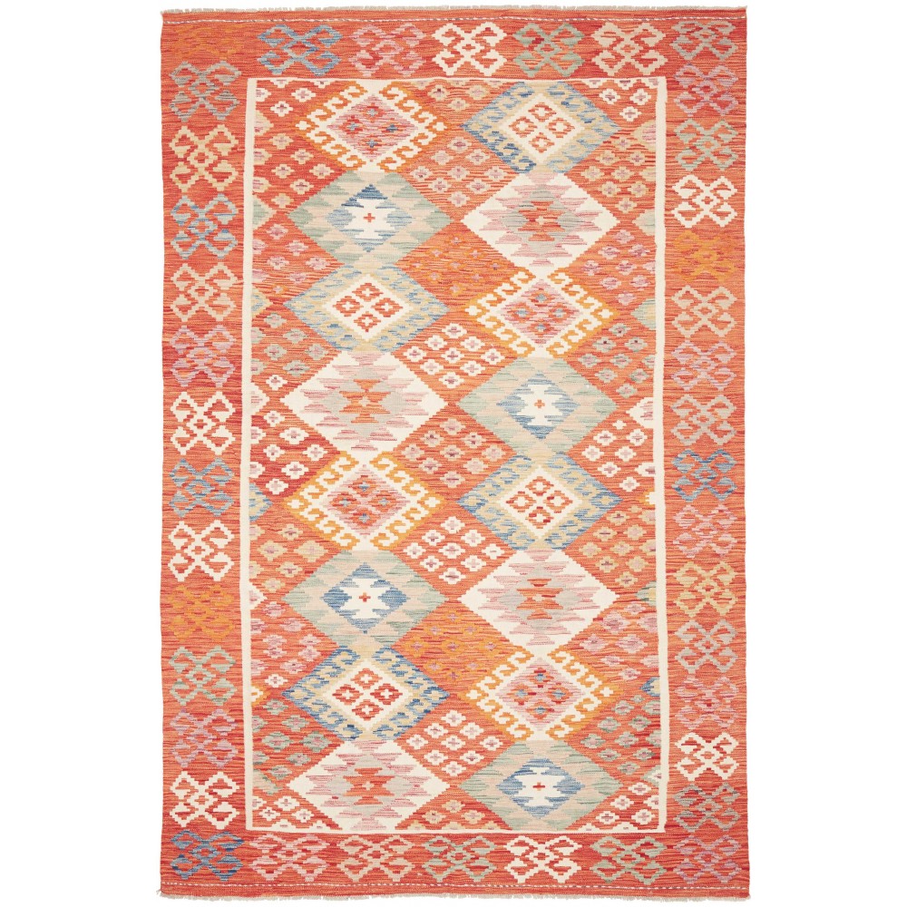 Tappeto Kilim Afghanistan marrone giallo 198x299