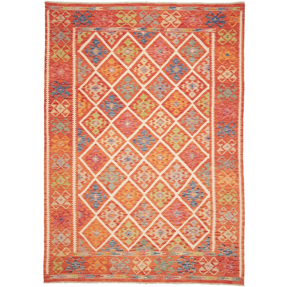 Tappeto Kilim Afghanistan arancione giallo 209x291