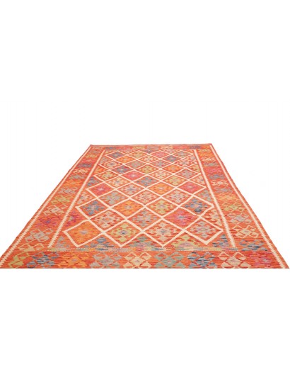 Tappeto Kilim Afghanistan arancione giallo 209x291