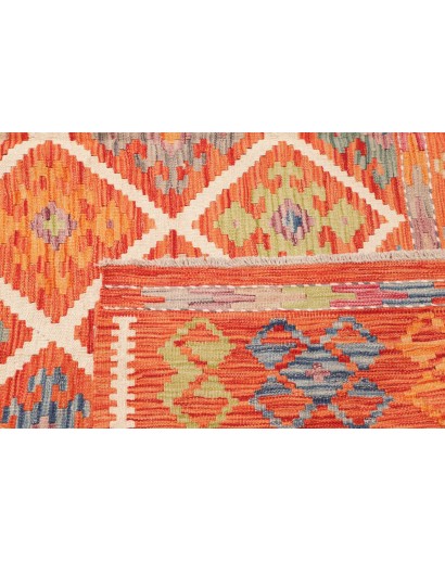 Tappeto Kilim Afghanistan arancione giallo 209x291