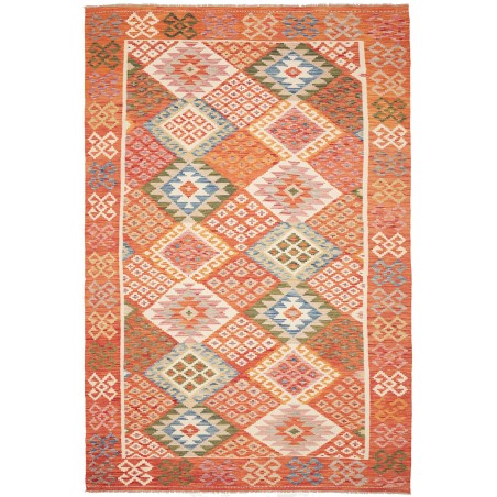 Tappeto Kilim Afghanistan arancione beige 203x300