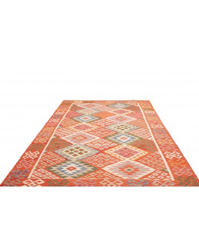 Tappeto Kilim Afghanistan arancione beige 203x300