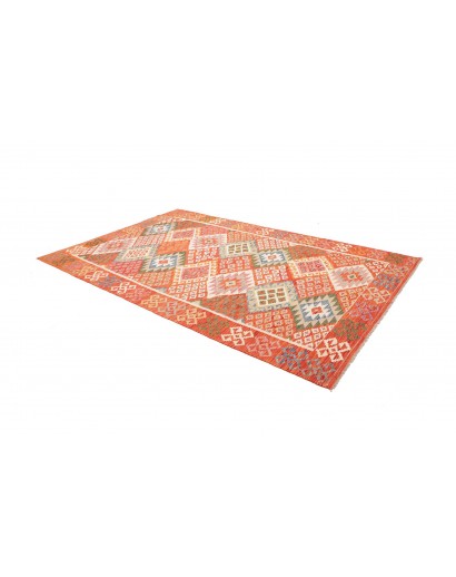 Tappeto Kilim Afghanistan arancione beige 203x300